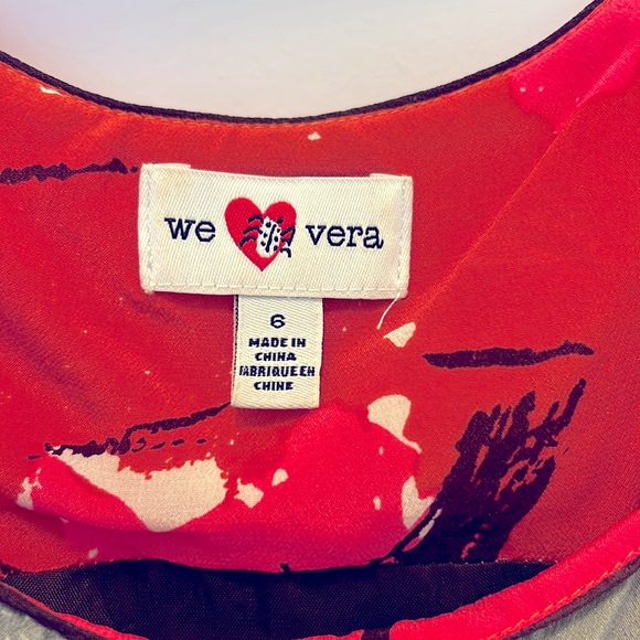 We Vera sleeveless dress leaf pattern size 6 - Picture 3 of 4